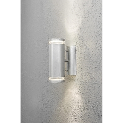Udendørs wall luminaire MODENA up / down GU10 IP44, stål, gennemsigtig