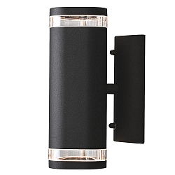 Udendørs wall luminaire MODENA up / down GU10 IP44, sort, gennemsigtig