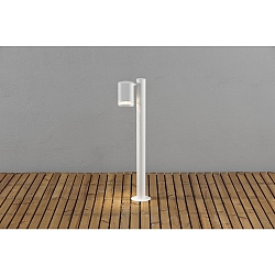 Path luminaire MODENA with pole, GU10 max. 35W, white aluminium / clear acrylic glass