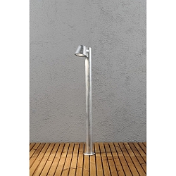 Standerlampe TRIESTE GU10 IP44, stål, gennemsigtig