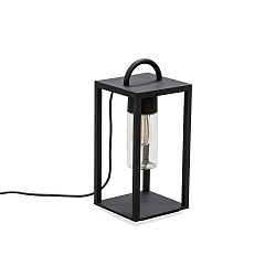 Gulvlampe BOLOGNA E27 IP44, sort, gennemsigtig