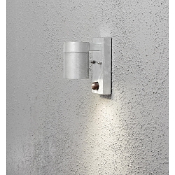 Udendørs wall luminaire MODENA down, med bevægelsesdetektor GU10 IP44, stål, gennemsigtig