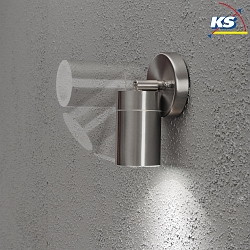 Outdoor wall spot MODENA, swiveling, GU10 max. 7W, cone of light 105, stainless steel 304 / clear glass