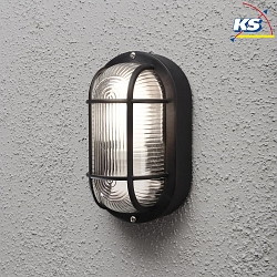 Outdoor wall or ceiling luminaire ELMAS, E27 max. 40W, black, plastic