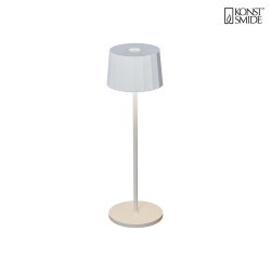 battery table lamp POSITANO round, CCT Switch, dimmable IP54, white dimmable
