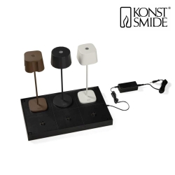 Multi charging pad CHARGER for Konstsmide accu lamps, 6-fold, incl. layer connection, IP20, black