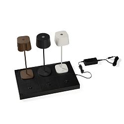 Multi charging pad CHARGER for Konstsmide accu lamps, 6-fold, incl. layer connection, IP20, black