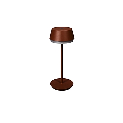 Batteri bordlampe LYON med USB tilslutning, CCT Switch, RGB, med touch-d�mper IP54, terracotta d�mpbar