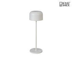 battery table lamp LILLE with USB connection, with touch dimmer IP54, sand coloured dimmable
