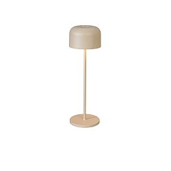 Batteri bordlampe LILLE med USB tilslutning, med touch-d�mper IP54, sandy d�mpbar