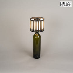 battery table lamp BOTTLE with USB connection, with touch dimmer IP54, black dimmable