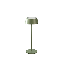 Batteri bordlampe MENTON USB IP54, gr�n, gr�, lakeret d�mpbar