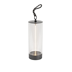 Batteri bordlampe EDISON S USB IP54, antracit d�mpbar
