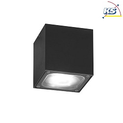 Outdoor HighPower LED ceiling luminaire CESENA, 6W 3000K 400lm, anthracite aluminium / clear glass