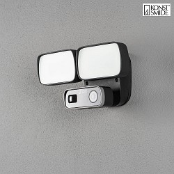 Udendrs wall luminaire SMARTLIGHT med bevgelsesdetektor, med kamera IP54, sort