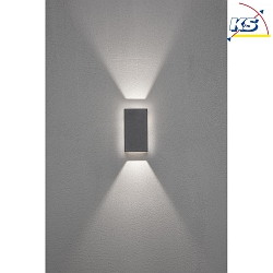 LED outdoor wall luminaire CREMONA, with backlight + light beam, adjustable, 3W 3000K 360lm, anthracite alu / clear glass