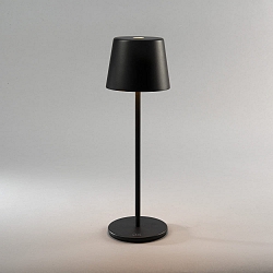 Batteri bordlampe VENCE USB IP54, sort d�mpbar