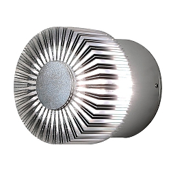 HighPower LED outdoor wall luminaire MONZA, with side effect, 3W 3000K 160lm, silver grey, massive aluminium