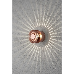 HighPower LED outdoor wall luminaire MONZA, with side effect, 3W 3000K 160lm, anodised copper, massive aluminium