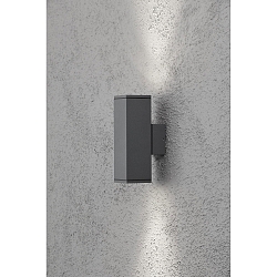 Udendørs wall luminaire MONZA up / down GU10 IP44, antracit, gennemsigtig