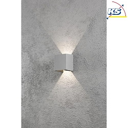 HighPower LED outdoor wall luminaire CREMONA, 3W 3000K 460lm, grey aluminium / clear acrylic, adjustable light outlet