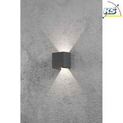 HighPower LED outdoor wall luminaire CREMONA, 3W 3000K 460lm, anthracite aluminium / clear acrylic, adjustable light outlet