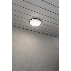 V�g- og Loftlampe CESENA rund IP54, opal, hvid 
