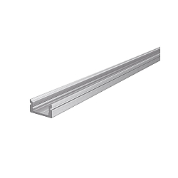 AU-01-08, flad U-Profil til 8 - 9,3 mm LED Strips, 200cm, b�rstet aluminium