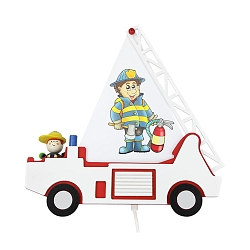 V�glampe FEUERWEHRAUTO MIT FRED 1-flamme E14 IP20, r�d, hvid