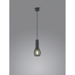 Pendel GARA 1-flamme E27 IP20, sort chrom d�mpbar