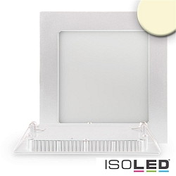 LED downlight, IP42, ultra flat, angular, 14.6 x 14.6cm, dimmable, 9W 3000K 600lm 120, white