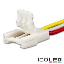 Clipped cable connection (max. 5A) for 3-pole IP20 LED strips (with 1cm width and pitch >0.8cm)