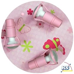 Loftlampe PAPILLON   3-flammer E14, pink dmpbar