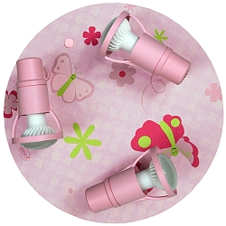 Loftlampe PAPILLON 3-flammer E14, pink d�mpbar