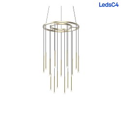 pendant luminaire CANDLE 18 BODIES LED IP20, gold dimmable