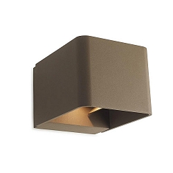 V�g- og Loftlampe WILSON SQUARE LED up / down, justerbar, on/off IP65, brun 