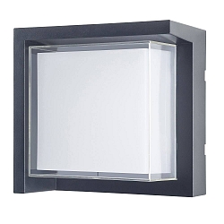 Udendørs wall luminaire CREU firkantet IP65, opal, sort