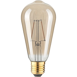 Lyskilde Edison p�reformet ST64 GOLD omskiftelig ST64 klar E27 2,5W 180lm 1800K 320� CRI 80-89 