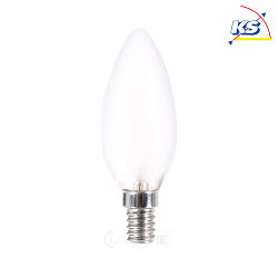 LED candle shape filament C35, E14, 4.5W 2700K 470lm, frosted