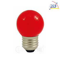 Decorative LED Mini-Globe G45, IP44, E27, 1W red / frosted