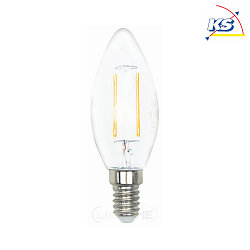 LED candle shape filament C37, E14, 3W 2700K 250lm, dimmable