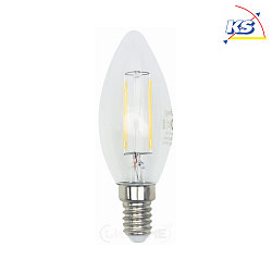 LED candle shape filament C37, E14, 4.5W 2700K 470lm, dimmable