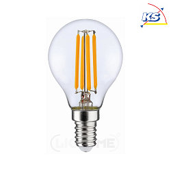 LED drop shape filament lamp P45, E14, 7W 2700K 810lm