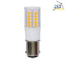 LED T18 rod lamp, lenght 5.7cm, B15d, 5.5W 3000K 600lm 320, non dimmable