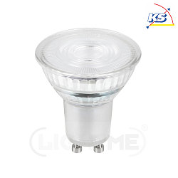 LED PAR16 glass reflector lamp, GU10, 6.5W 3000K 540lm 38