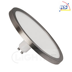 LED diffuser lamp StepDim 14.5cm, GU10, 8W 2700K 530lm, dimmable, brushed nickel / satined