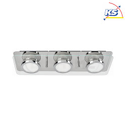 Ceiling luminaire CHROMIA, 3-flame, incl. 3x GU10 5W 2700K 400lm (3-Step-dimmable), chrome / satined
