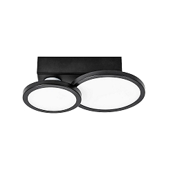 Loftlampe AQUA DISK-2 2-flammer, CCT Switch, omskiftelig GU10 IP44, sort mat 