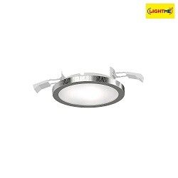Recessed luminaire PLANO, 1-flame, IP44,  11.2cm, CCT, incl. GX53 6W 2700K/4000K 500lm, silver leaf