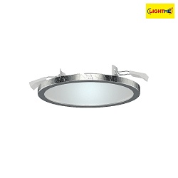 Recessed luminaire PLANO, 1-flame, IP44,  14.7cm, CCT, incl. GU10 8W 2700K/4000K 650lm, silver leaf